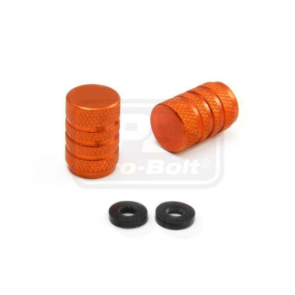 ΤΑΠΕΣ ΒΑΛΒΙΔΩΝ PRO-BOLT (2DCAP10O) Aluminium Valve Dust Cap Pack x2 Orange