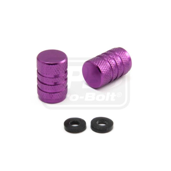 ΤΑΠΕΣ ΒΑΛΒΙΔΩΝ PRO-BOLT (2DCAP10P) Aluminium Valve Dust Cap Pack x2 Purple