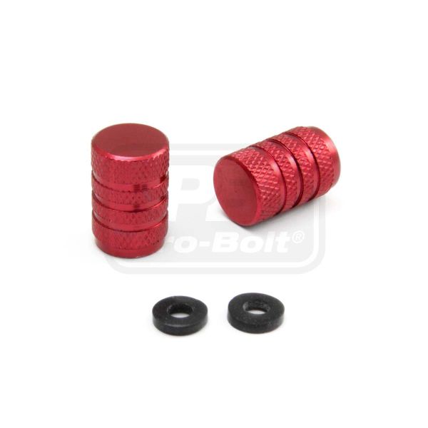 ΤΑΠΕΣ ΒΑΛΒΙΔΩΝ PRO-BOLT (2DCAP10R) Aluminium Valve Dust Cap Pack x2 Red