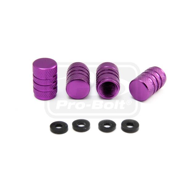 Aluminium Valve Dust Cap Pack x4 Purple