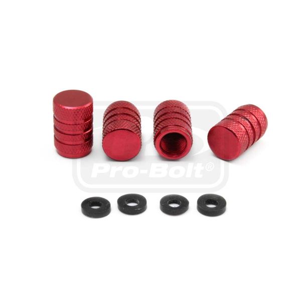 Aluminium Valve Dust Cap Pack x4 Red